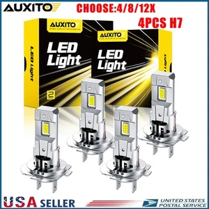 AUXITO LED Headlight Bulb H7 Kit High Low Beam 6500K Super White 30000LM 4-40X - Picture 1 of 8