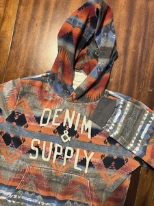 Denim & Supply Ralph Lauren Sudadera con Capucha XL Estampado Azteca Suroeste Colorido Pullover - Imagen 1 de 6