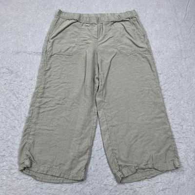 Брюки женские J. Jill большие льняные эластичные брюки широкие укороченные Lagenlook нейтральные - Изображение 1 из 4