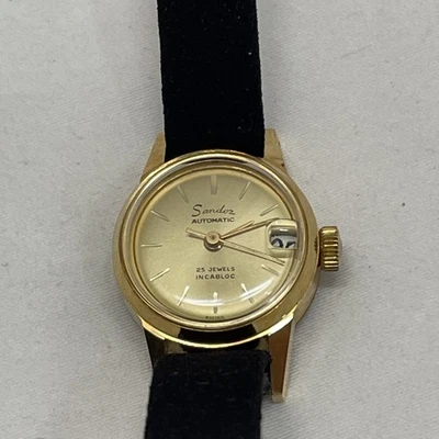 Sandoz Watch Swiss Incabloc 25 Jewels Automatic Date Womens Vintage - Image 1 of 4