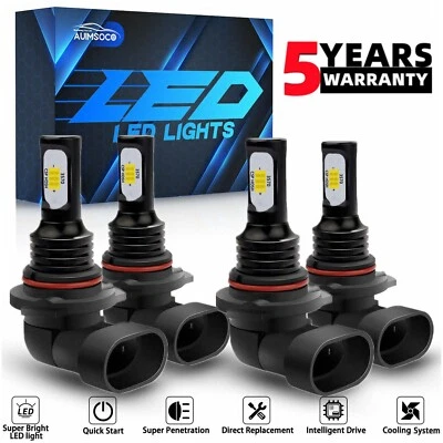 For Buick Park Avenue 1991-2005 4pcs 6000K Combo LED Headlight Hi/Low Bulbs Kit - Image 1 of 4