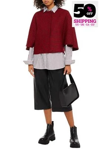 RRP €422 RED VALENTINO Tweed Cape IT40 US4 UK8 S Wool Blend Houndstooth - Picture 1 of 6