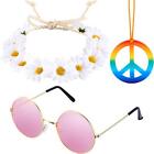  3 Pieces Hippie Costume Accessories Set Includes 70s Rainbow Peace Sign 