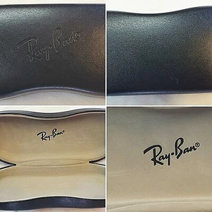 ESTUCHE PROTECTOR GAFAS DE SOL RAY-BAN CARCASA DURA ALMEJA CUERO NEGRO FOTOS - Imagen 1 de 11