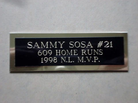 Sammy Sosa Baseball Card Plaque or Baseball Ball Cube Nameplate 1" X 3" Cover