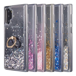 For Galaxy Note 10 Plus, Sparkle Bling Waterfall Liquid Ring Case - Picture 1 of 7