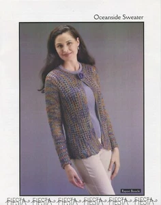 Fiesta Knitting Pattern - Oceanside Sweater - Women 36"-48" - Picture 1 of 2