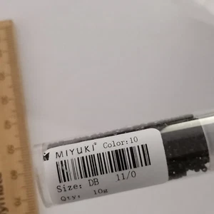 DB10 Black Miyuki Delica Japan Glass Cylinder Seed Beads 11/0 10g AUS Free Post - Picture 1 of 3