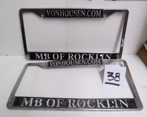 MARCOS DE MATRÍCULA DE METAL DE COLECCIÓN VONHOUSEN.COM MB OF ROCKLIN -SHL6#38 - Imagen 1 de 7