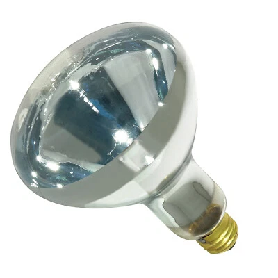 SATCO CLEAR HEAT LAMP Bulb Reflector 375W Watt R40 Medium E26 120V Volt