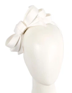White bow spring racing fascinator Max Alexander 100% AU Family Business - Picture 1 of 5