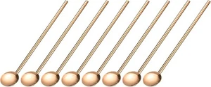 8Pcs Stainless Steel Drinking Spoon Straw Reusable Straws Cocktail Rose Gold set - Picture 1 of 7