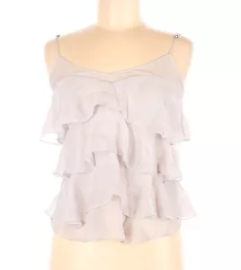 REBECCA TAYLOR SEIDENTOP beige/rosa Rüschen Bluse ärmellos Gr. 6 Babydoll - Bild 1 von 4