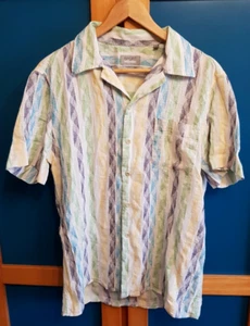 Vintage Missoni Sport Polo Shirt Mens Striped Button Up Multicolor Linen Size 50 - Picture 1 of 24