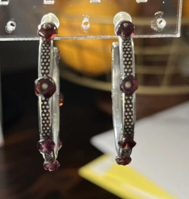 Beautiful Brighton Hoops Earrings With Flowers  - Image 1 of 4