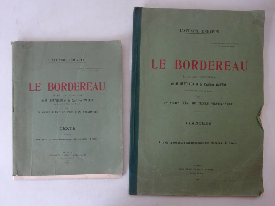 [AFFAIRE DREYFUS] Le Bordereau. Etude des dépositions de M. Bertillon. 1904 - Photo 1/4