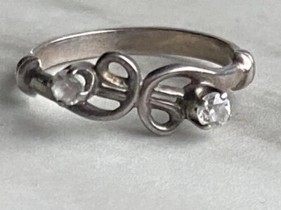 Gioielli Vintage Donna Raro Anello Argento 925 Stella 1KY Cubic Zirconia Ston... - Immagine 1 di 4