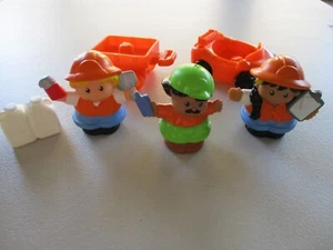 FISHER PRICE LITTLE PEOPLE CONSTRUCTION WORKERS, CAR & TRAILER FR-21 - Picture 1 of 2