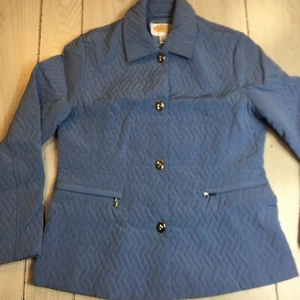 Talbots Women Quilted Full Zip Jacket Pockets Blue coat Size S - Picture 1 of 10