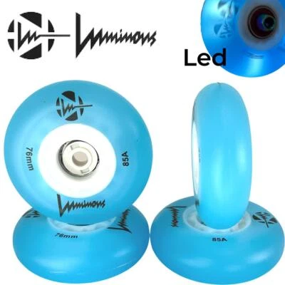 Luminous Rollschuh Wheels Inlinerskates LED Rollen (4Stück) 76mm 85a Blau  - Bild 1 von 2