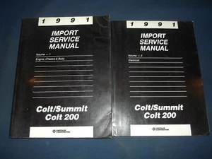1991 DODGE COLT SUMMIT COLT 200 SERVICE SHOP REPAIR MANUAL FACTORY SET - Picture 1 of 4