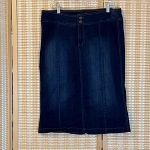 One 5 One Damen XL Bleistiftrock Denim Preppy Streetwear Whimsigoth Boho Y2K - Bild 1 von 8