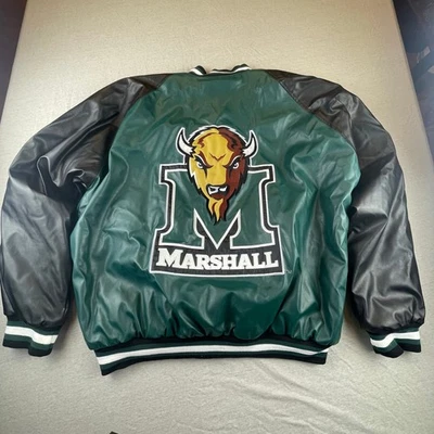 Marshall Thundering Herd Mens Embroidered Snap Up Jacket Size L Steve & Barrys - Image 1 of 4
