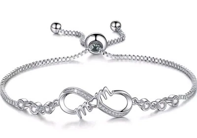 Pulsera Mumá Cristal Plata Pulsera Infinito Viene Regalo Caja Navidad A21 Foto 1 de 3