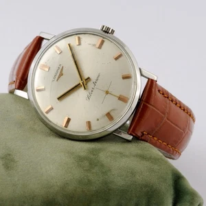 SWISS LONGINES SILBERPFEIL VON 1970 HANDAUFZUG VINTAGE ZIFFERBLATT HERREN UHR - Bild 1 von 12