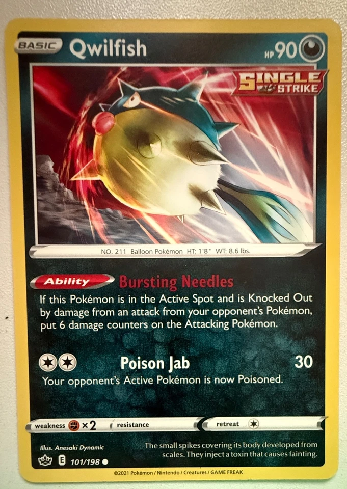 Qwilfish 101/198 Swsh06: Sword & Shield - Chilling Reign Regular 2021 - Image 1 of 2