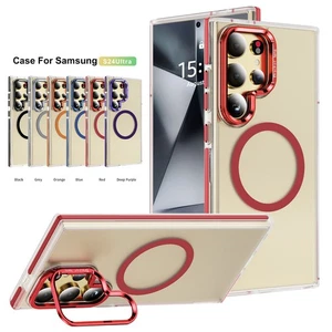 Shockproof Camera Stand MagSafe Case For Samsung Galaxy S25 S24 S23 Ultra - Picture 1 of 14