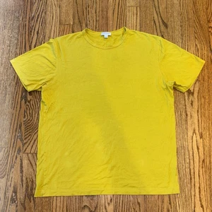 Sunspel Men’s Short Sleeve Mustard Basic T-Shirt Size Large Cotton England - Picture 1 of 12