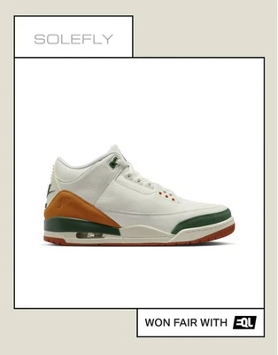 Nike Air Jordan 3 Retro SP X Solefly Miami Hurricanes Talla 11 Preventa - Imagen 1 de 4