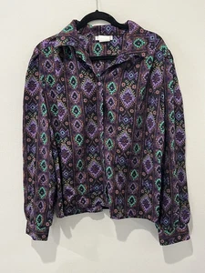 Vintage Tailor Flex Western Shirt Women's 16 Aztec Purple Rodeo Cowgirl USA - Picture 1 of 9