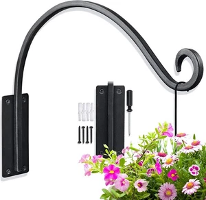 Heavy-Duty Plant Hanger Outdoor: Hanging Plant Hook for Outside Basket - 16-I... - Picture 1 of 8