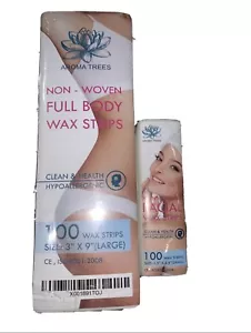 100 Non-Woven FULL BODY Wax Strips 100 Non-Woven FACIAL Wax Strips AROMA TREES - Picture 1 of 2