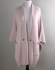 Marla Wynne Knit Drama Kimono Shawl Cardigan Blush Pink Size  L