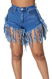 Jeansshorts Fransen Jeansshorts - Bild 1 von 3