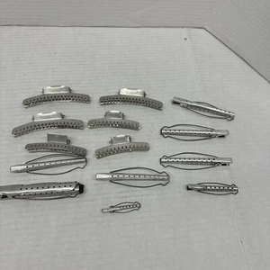 Lote De Colección 14 Tip Top Goody Rizadores de Pelo Varillas Plata Aluminio Metal Garra Clips - Imagen 1 de 6