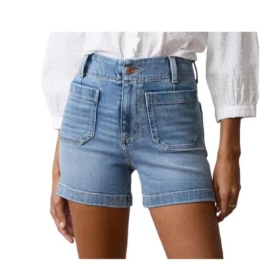 LC Lauren Conrad Mujer Tiro Alto Parche Bolsillos Bermudas Jean Pantalones Cortos Talla 18 Nuevo Foto 1 de 4