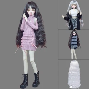 Dolls Curly Hair with Bangs Wig for 1/3 1/4 1/6 BJD Doll Fashion Doll Toy Change - Picture 1 of 18