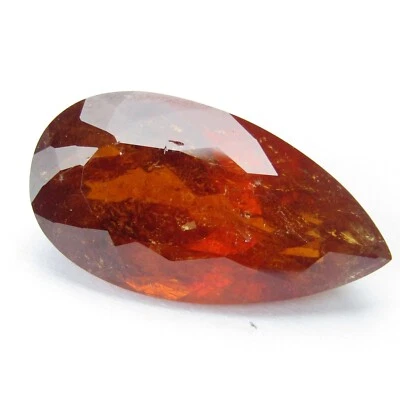19,26 ct boa gema natural avermelhada cor laranja spessartine granada forma de pera - Imagem 1 de 4