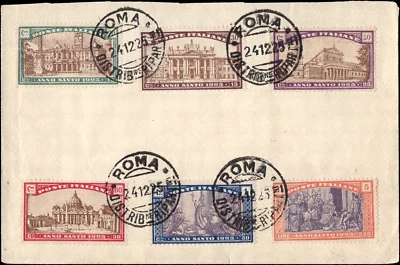 Italy 1924 FDC Scott # B20-25 with Roma cancellation - Image 1 of 2