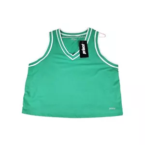 Prince Women's XL Fashion V-Neck Tennis Tank Shirt Top Sleeveless Green UPF 50+ - Picture 1 of 6