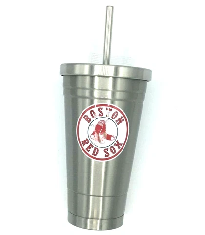 BOSTON RED SOX STAINLESS STEEL DOUBLE WALL THERMO STRAW TUMBLER FREE SHIP Cover