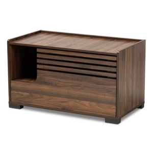 Cat Litter Box Cover / Cat House Side Table Furniture Brown Rectangle Storage - Picture 1 of 6