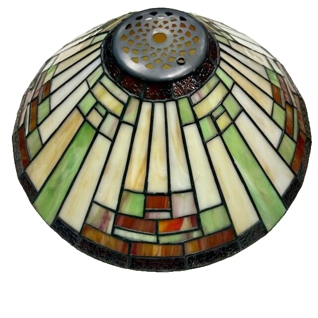 Pantalla de vidrio estilo misión Emerson Tiffany vintage solo de un kit de luces LK32 Foto 1 de 4
