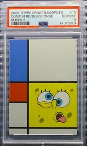 2009 Topps SpongeBob SquarePants Composition Red Blue And Sponge PSA 10 GEM MINT