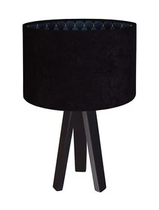 Tischleuchte Negro Azul Oscuro Oro 46cm Mesa de Noche Lámpara Dormitorio Nera - Imagen 1 de 2