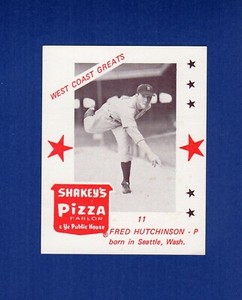 #11 FRED HUTCHINSON, Detroit Tigers ~ 1975 Shakeys Pizza WEST COAST GREATS B